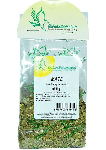 Doğan Baharatçılık Mate Yaprağı 50 gr