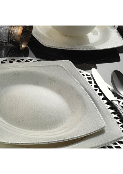 Bone Mare 62 Parça Platin Fileli Yemek Takımı 36420