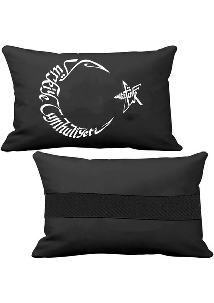 Renault Broadway Oto Uyumlu Koltuk Boyun Yastığı Bayrak Logolu Siyah Yastık