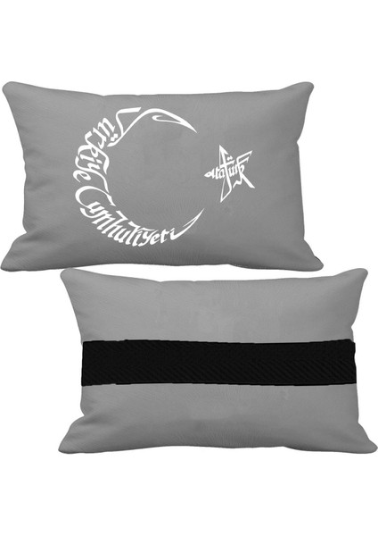 Ford Transit Courier Oto Uyumlu Koltuk Boyun Yastığı Bayrak Logolu Gri Yastık