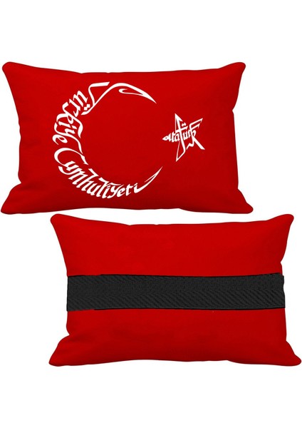 Tata Indigo Oto Uyumlu Koltuk Boyun Yastığı Bayrak Logolu Kırmızı Yastık