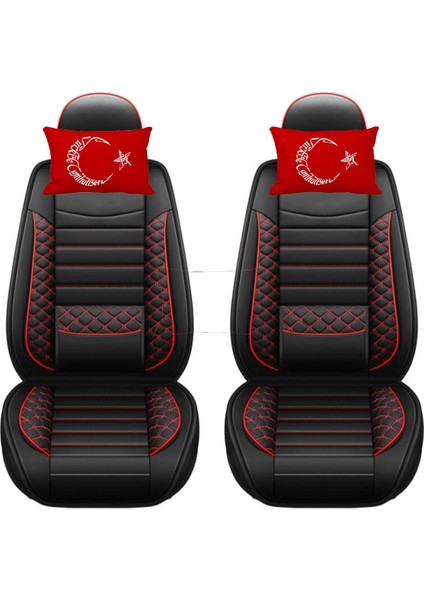 Chrysler 300M Oto Uyumlu Koltuk Boyun Yastığı Bayrak Logolu Kırmızı Yastık