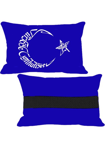 Ssangyong Actyon Sports Oto Uyumlu Koltuk Boyun Yastığı Bayrak Logolu Lacivert Yastık