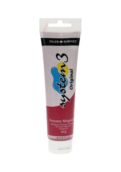 System 3 Akrilik Boya 150 ml N.412 Process Magenta