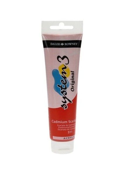 System 3 Akrilik Boya 150 ml N.511 Cadmium Scarlet Hue