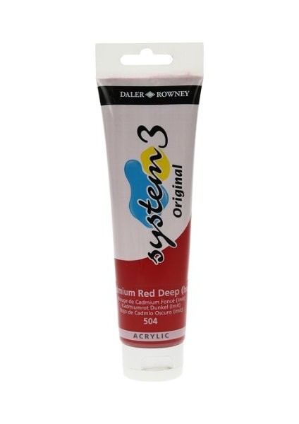 System 3 Akrilik Boya 150 ml N.504 Cadmium Red Deep Hue