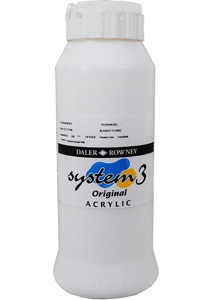 System 3 Akrilik Boya 1000 ml Titanium White