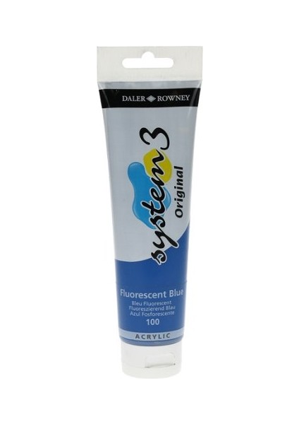 System 3 Akrilik Boya 150 ml N.100 Fluorescent Blue