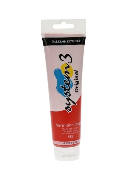 System 3 Akrilik Boya 150 ml N.588 Vermilion Hue
