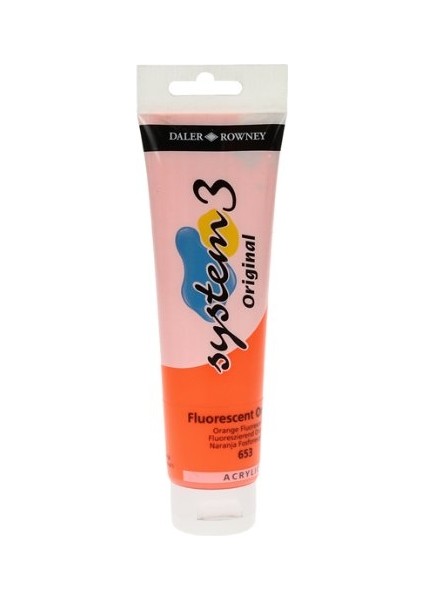 System 3 Akrilik Boya 150 ml N.653 Fluorescent Orange