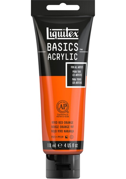 Basics Akrilik 118 ml N:620 Vivid Red Orange