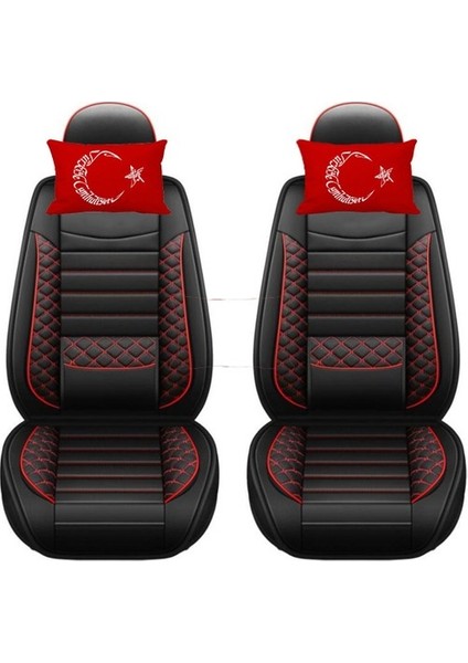 Bmw X2 Oto Uyumlu Koltuk Boyun Yastığı Bayrak Logolu Kırmızı Yastık