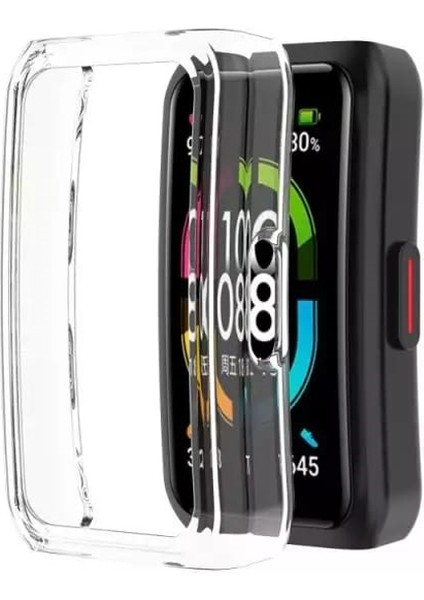 Honor Band 6 Kordon Önü Kapalı Şeffaf Silikon Renksiz