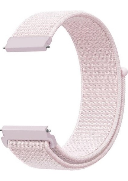 Nubia Red Magic Watch Kordon Cırtcırt Kumaş Ayarlanabilir Açık Pembe
