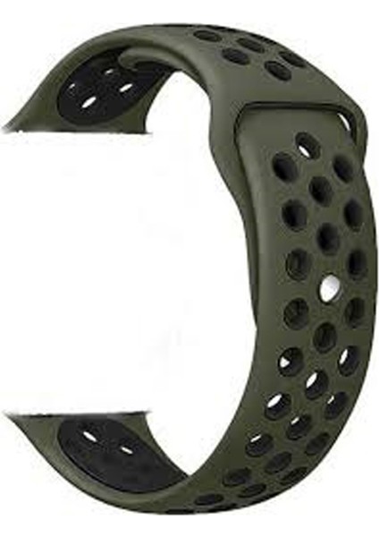 Realme Watch 2 RMW2008 Kordon Delikli Çift Renk Silikon Koyu Yeşil