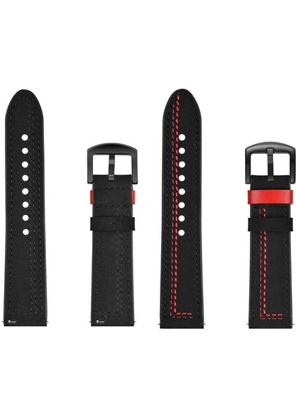 Samsung Galaxy Watch Active 4 42MM Kordon Nubuk Deri Görünüm Dikişli Krd 19 Koyu Yeşil