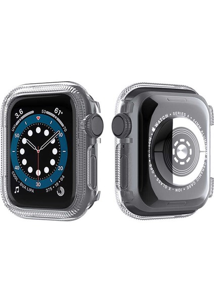 Apple Watch Uyumlu Series 3 4 5 6 38MM Kordon Önü Arkası Açık Renkli Silikon Renksiz