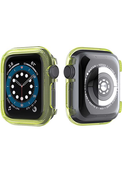 Apple Watch Uyumlu Series 3 4 5 6 38MM Kordon Önü Arkası Açık Renkli Silikon Yeşil