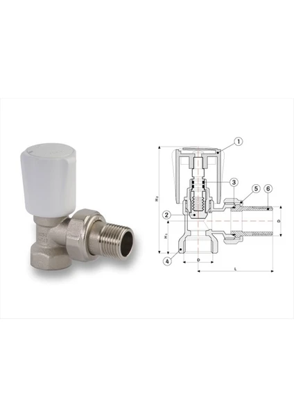 FIRAT PLASTİK 1/2 Köşe Radyatör Vanası