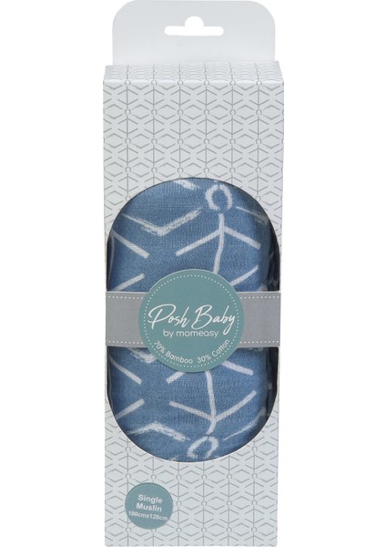 Müslin Bez 100X120CM Tekli Mavi Geo modelleri