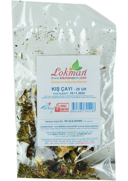 Bitkisel Karışık Osmanlı Çayı Kış Çayı 25 gr Paket