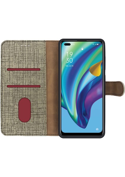 Oppo Reno4 Lite Kılıf Fitcase Fabric Kapaklı Cüzdanlı fiyatları