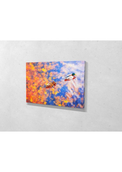 Gölde Ördekler Kanvas Tablo