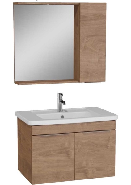 Vıtra Quadrum Banyo Dolabı Seti 80 cm Açık Meşe 65522