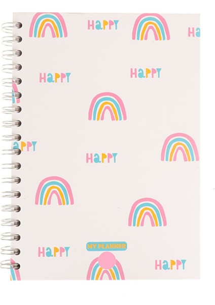 Happy Gökkuşagı Tasarım Konuşan Ajanda Haftalık Planlayıcı Defter
