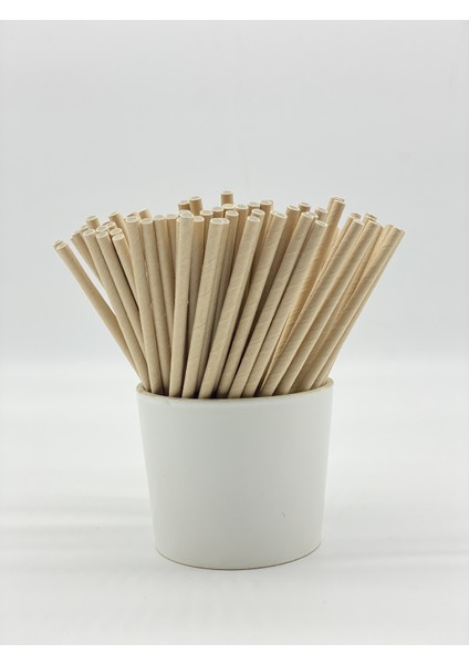 Kraft Kağıt Pipet 6MMX19,7CM 100 Adet