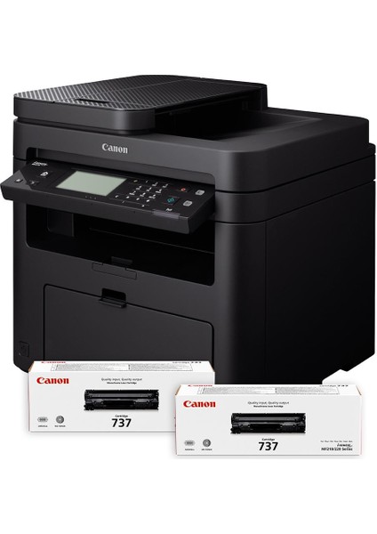 MF237W Siyah Beyaz Lazer Yazıcı/ Fotokopi+Faks+Tarama/Wifi + 2 Toner (Canon Eurasia Garantili)