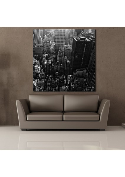 Siyah Yüksek Binalar 150 x 150 cm