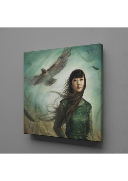 Rüzgarda Savrulan Kız 40 x 40 cm