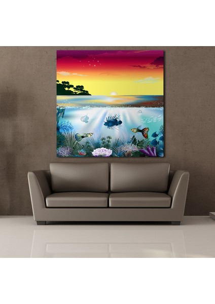 Denizde Renkli Balıklar 60 x 60 cm