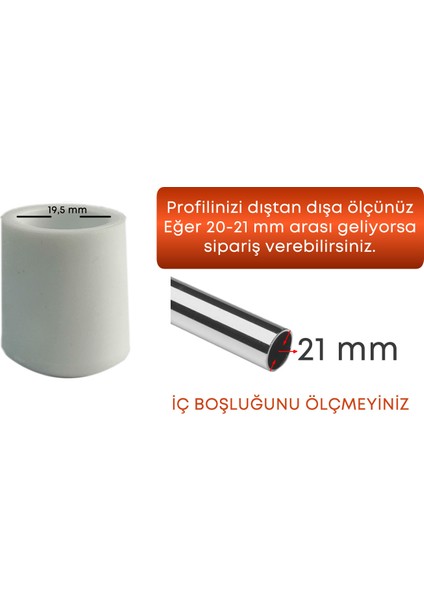 21 mm Pvc Sandalye Profil Ayak Pabucu Sessiz Yumuşak (4 Adet) modelleri