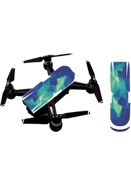 Djı Spark Su Geçirmez Premium Pvc Sticker Çıkartma Blue Angle