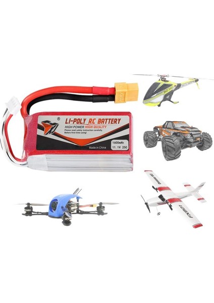 11.1V 1600MAH 3s 25C Lipo Pil Rc Yarış Dron Heli Model Uçak Araba