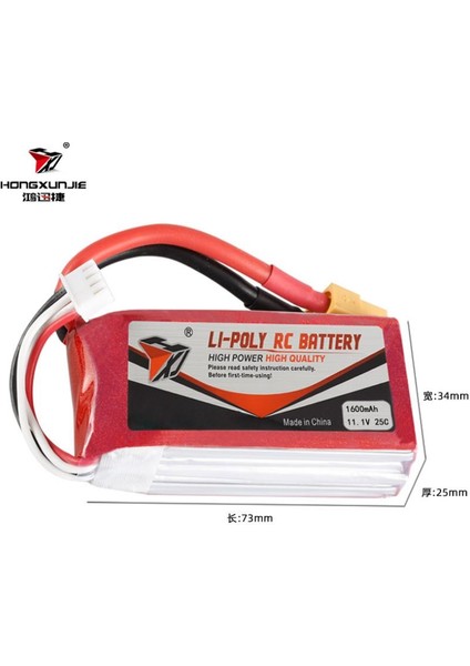 11.1V 1600MAH 3s 25C Lipo Pil Rc Yarış Dron Heli Model Uçak Araba
