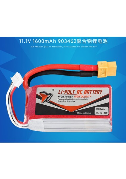 11.1V 1600MAH 3s 25C Lipo Pil Rc Yarış Dron Heli Model Uçak Araba