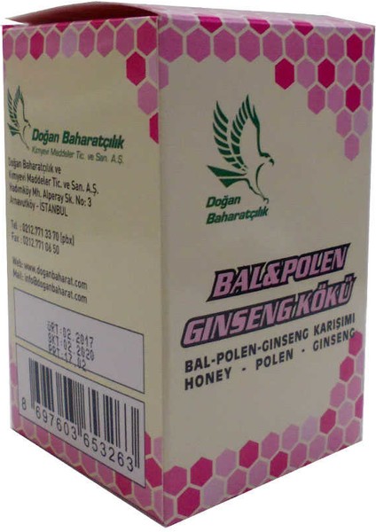 Bal Polen Ginsengli Karışım Cam Kavanoz 230 gr