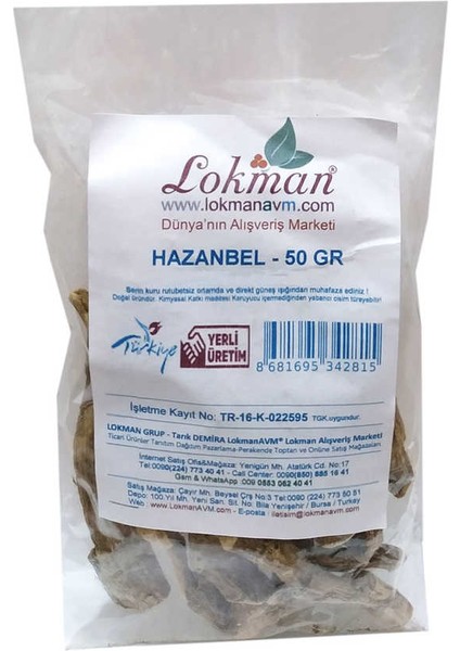 Doğal Hazanbel Kökü 50 gr Paketli