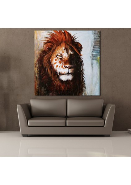 Kahverengi Aslan 130X130CM