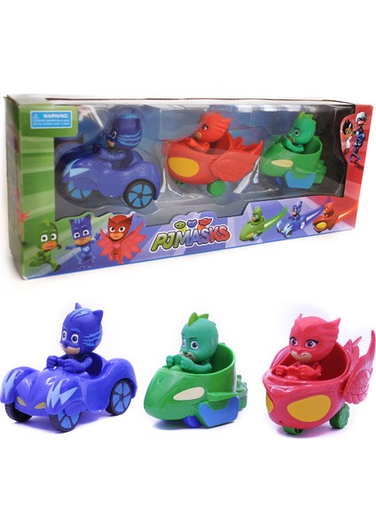 Pj Mask Pijamaskeliler 3'lü Arabalı Karakter Seti