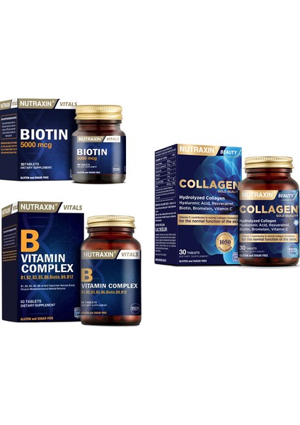 Takviyesi 1050 mg 30 Tablet + B Vitamin Complex 60 Tablet + Biotin 5000 Mcg 30 Tablet