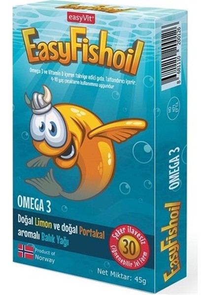 Easyfishoil Omega 3 Çiğnenebilir 30 Jel Tablet+Easyfishoil Q 30 Çiğneme Tableti