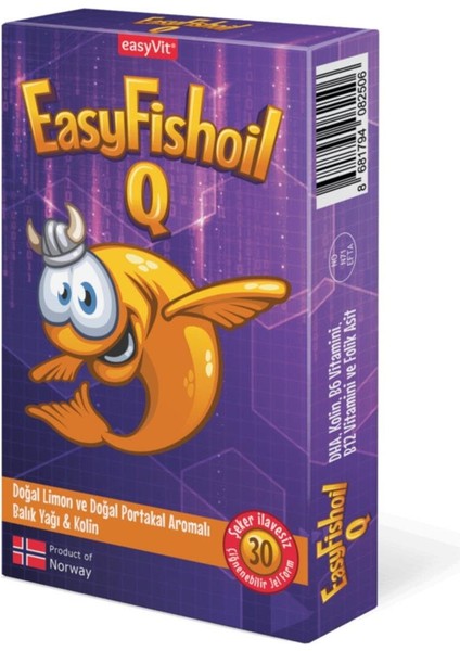 Easyfishoil Omega 3 Çiğnenebilir 30 Jel Tablet+Easyfishoil Q 30 Çiğneme Tableti