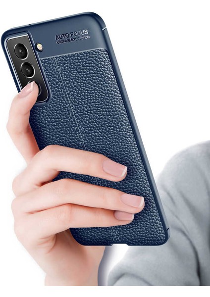 Galaxy S21 Fe Kılıf Zore Niss Deri Desenli Silikon Kılıf