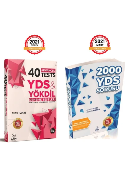 Akın Dil YDS Yökdil 40 Advanced Deneme Testleri ve 2000 YDS Sorusu Set 2021