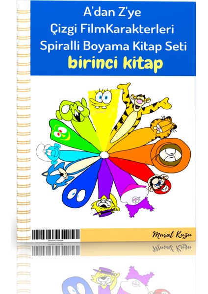 Enine Boyuna Eğitim Adan Zye Çizgi Film Karakterleri Boyama Kitap Seti (2 Kitap) fiyatları
