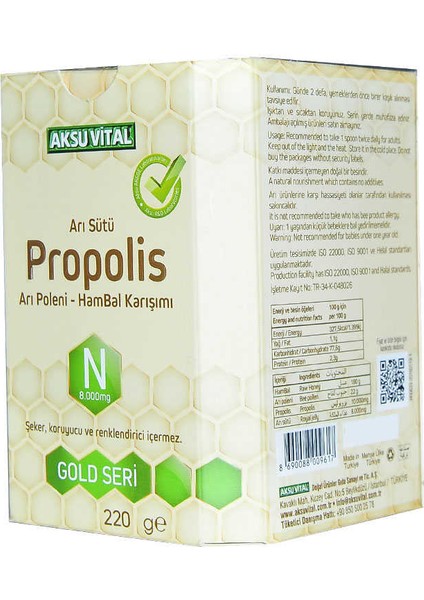 Arı Sütü Propolis Polen Bal Karışımı 220 gr